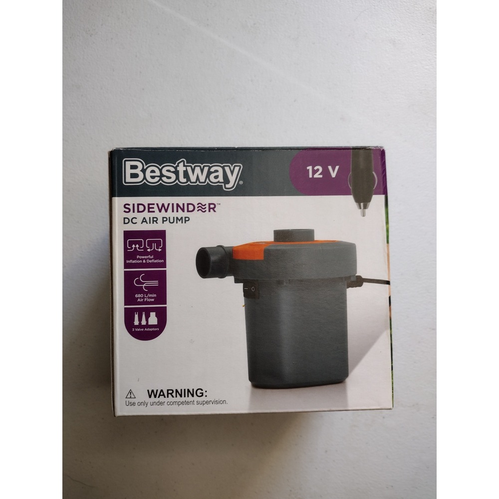 Bestway Sidewinder 12V DC Air Pump 680 L/min Portable Inflator‎ Deflator 62144